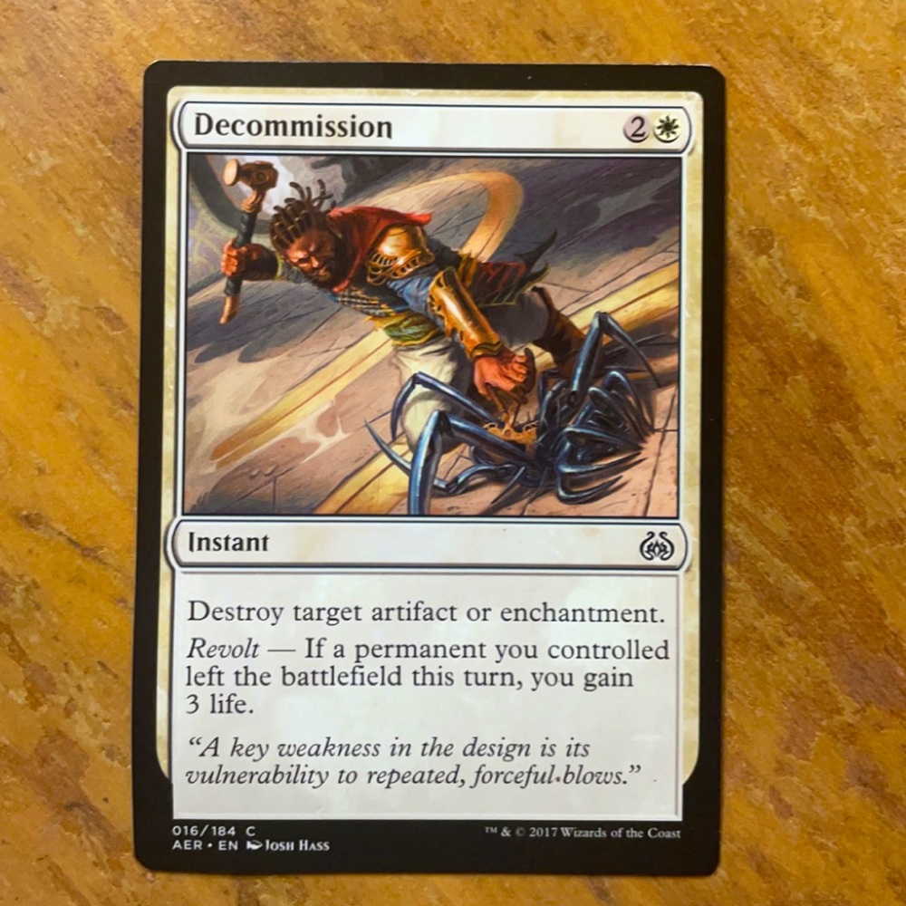 decommission 016/184 magic the gathering card